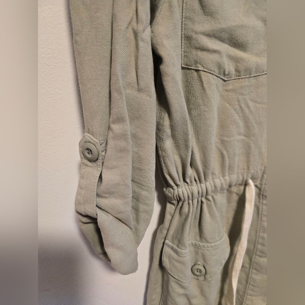Monrow Twill Pocket Dress Light Olive Green - Picture 8 of 12
